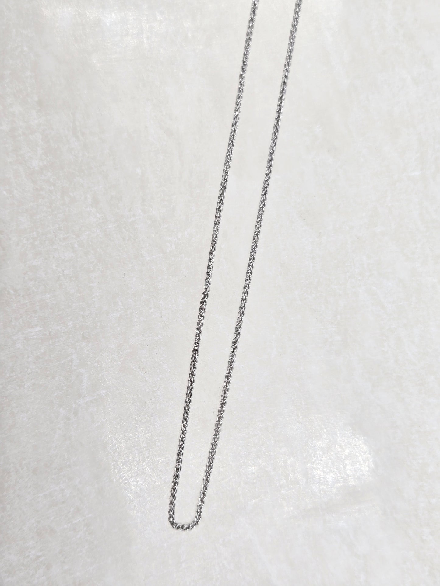 Rhodium plated Round Wheat Link Chain