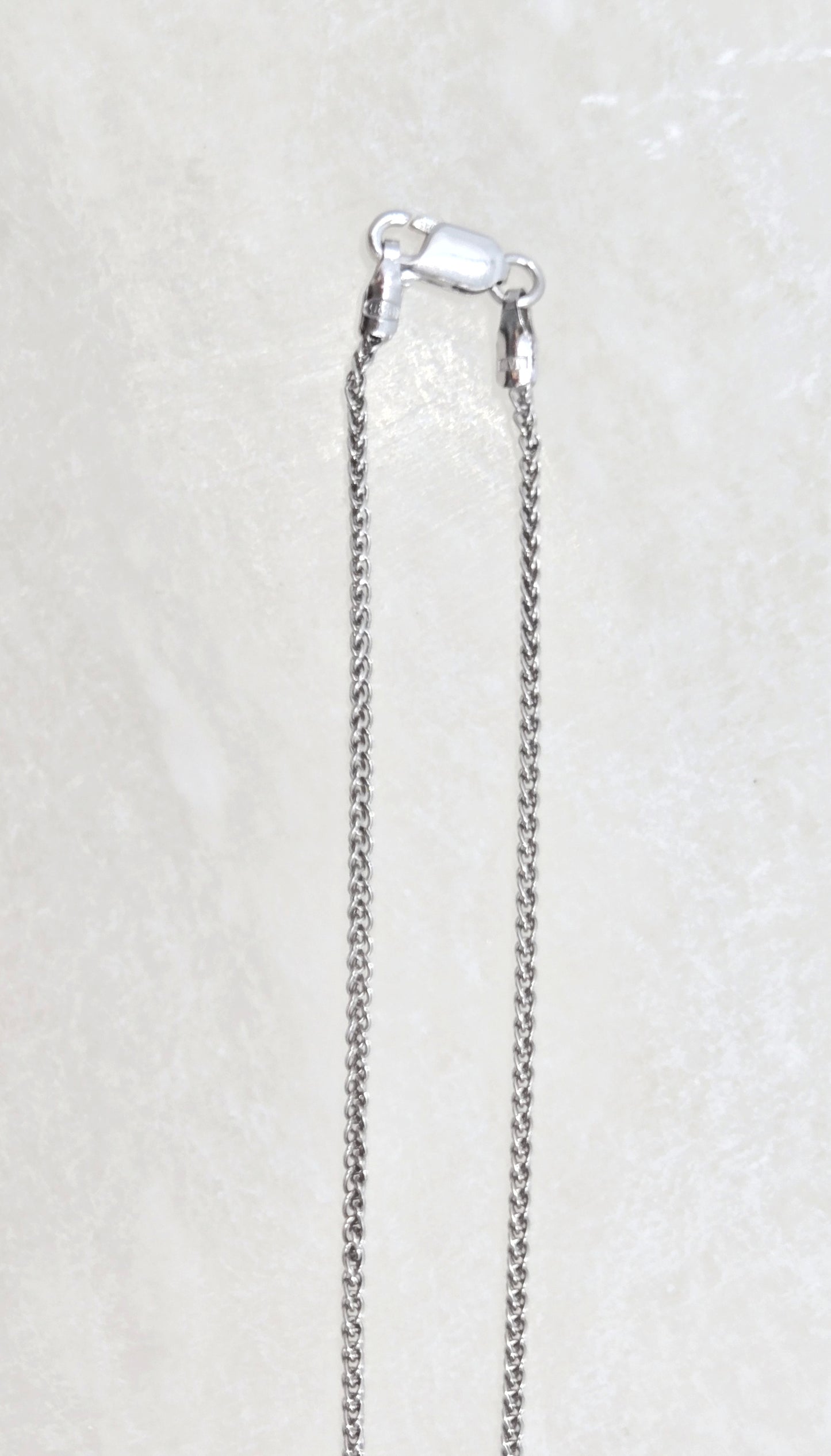 Rhodium plated Round Wheat Link Chain
