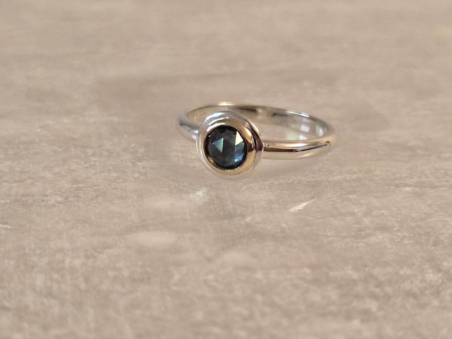 14k and Silver Montana Sapphire Ring