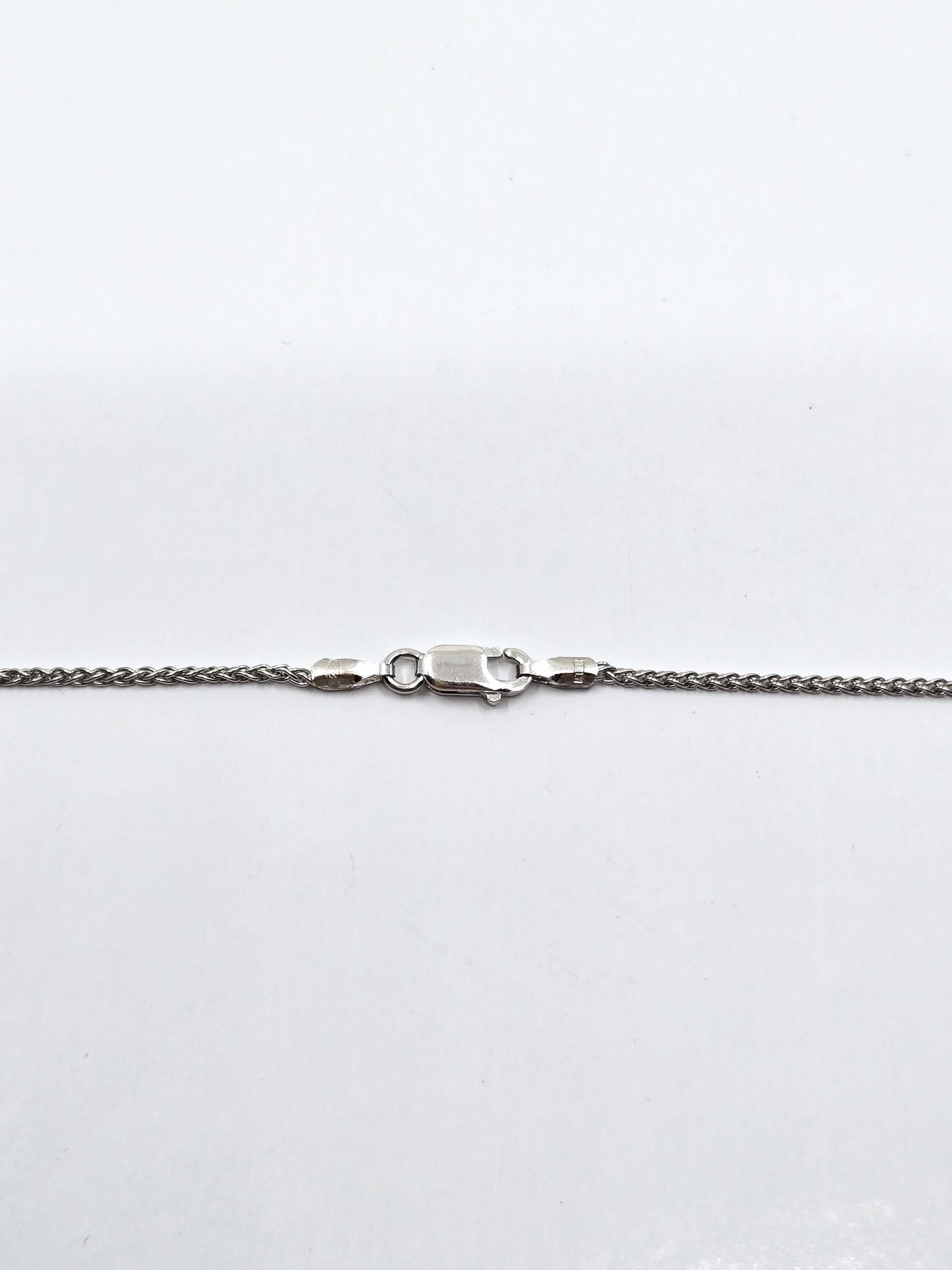 Rhodium plated Round Wheat Link Chain