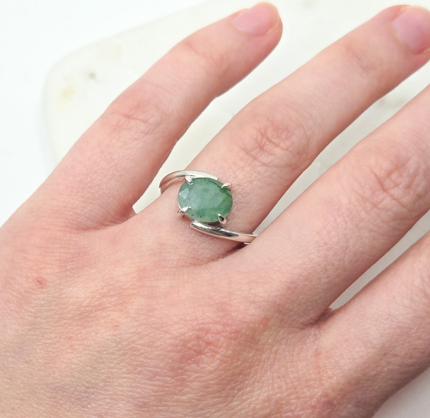 Emerald Bypass Ring