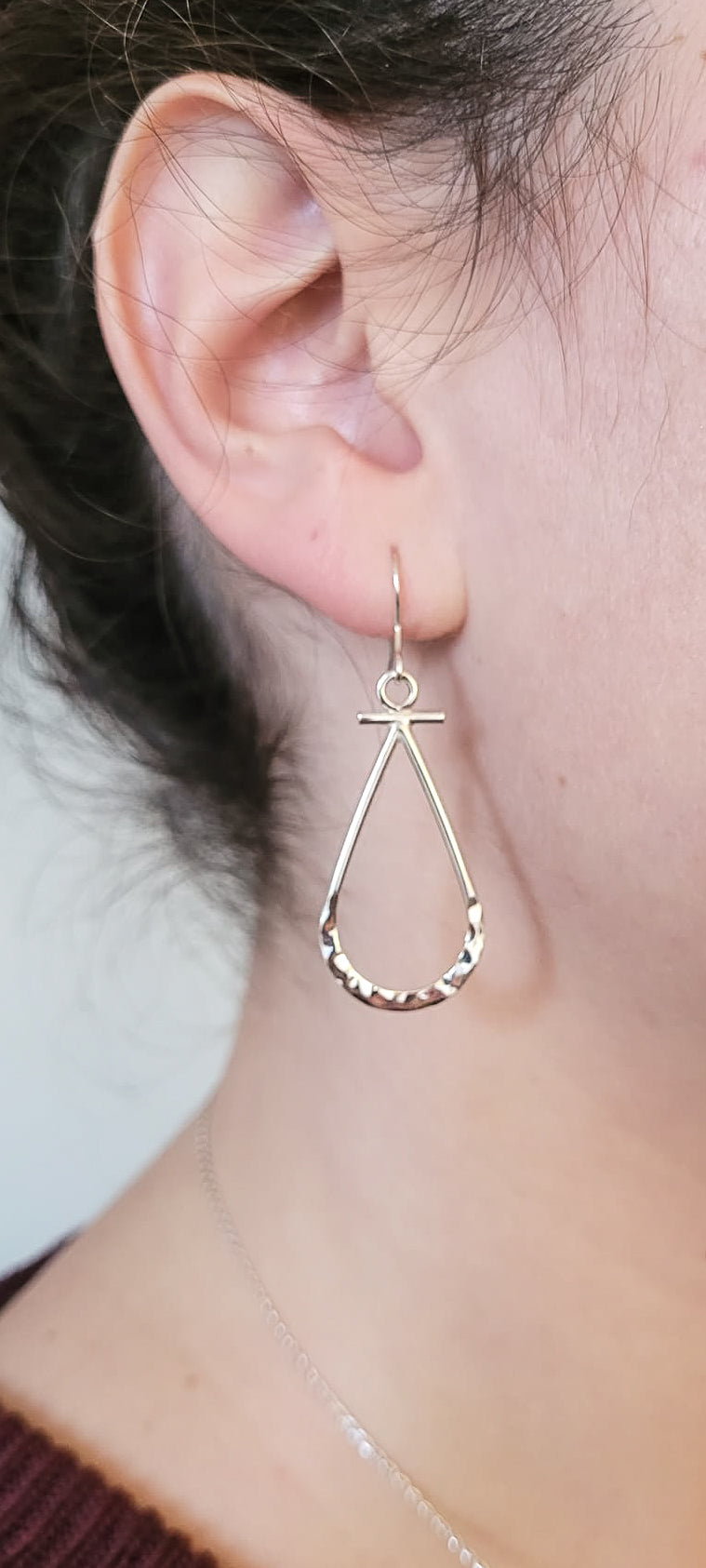 Hammered Texture Drop Earrings