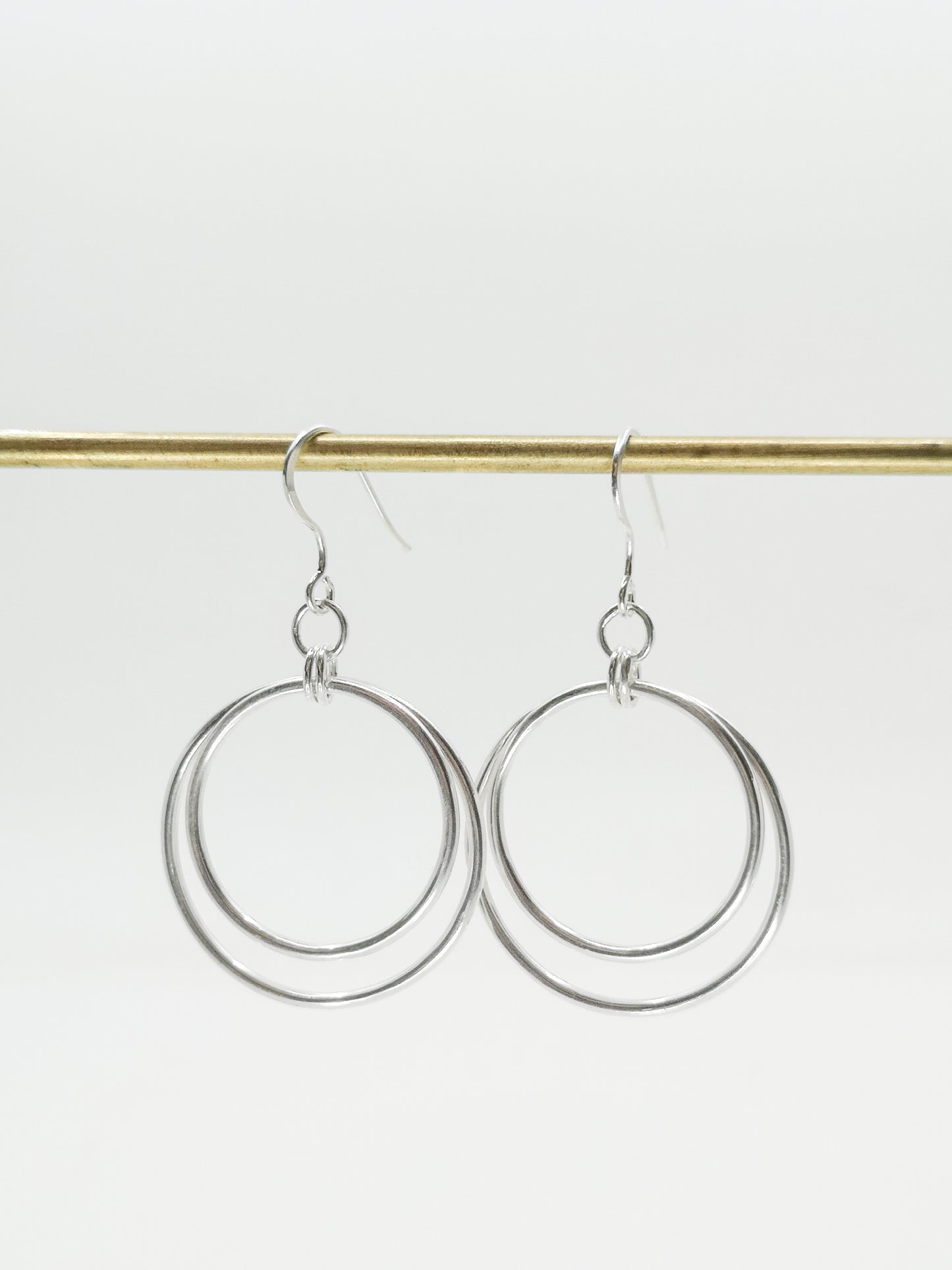 Double Circle Drop Earrings