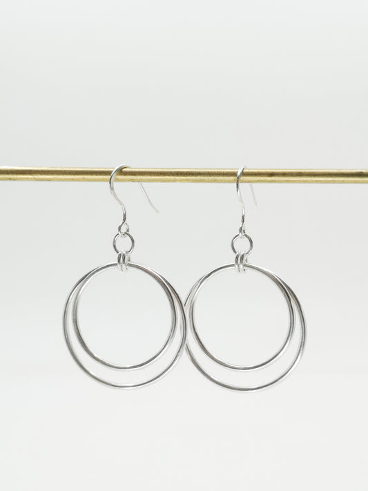 Double Circle Drop Earrings