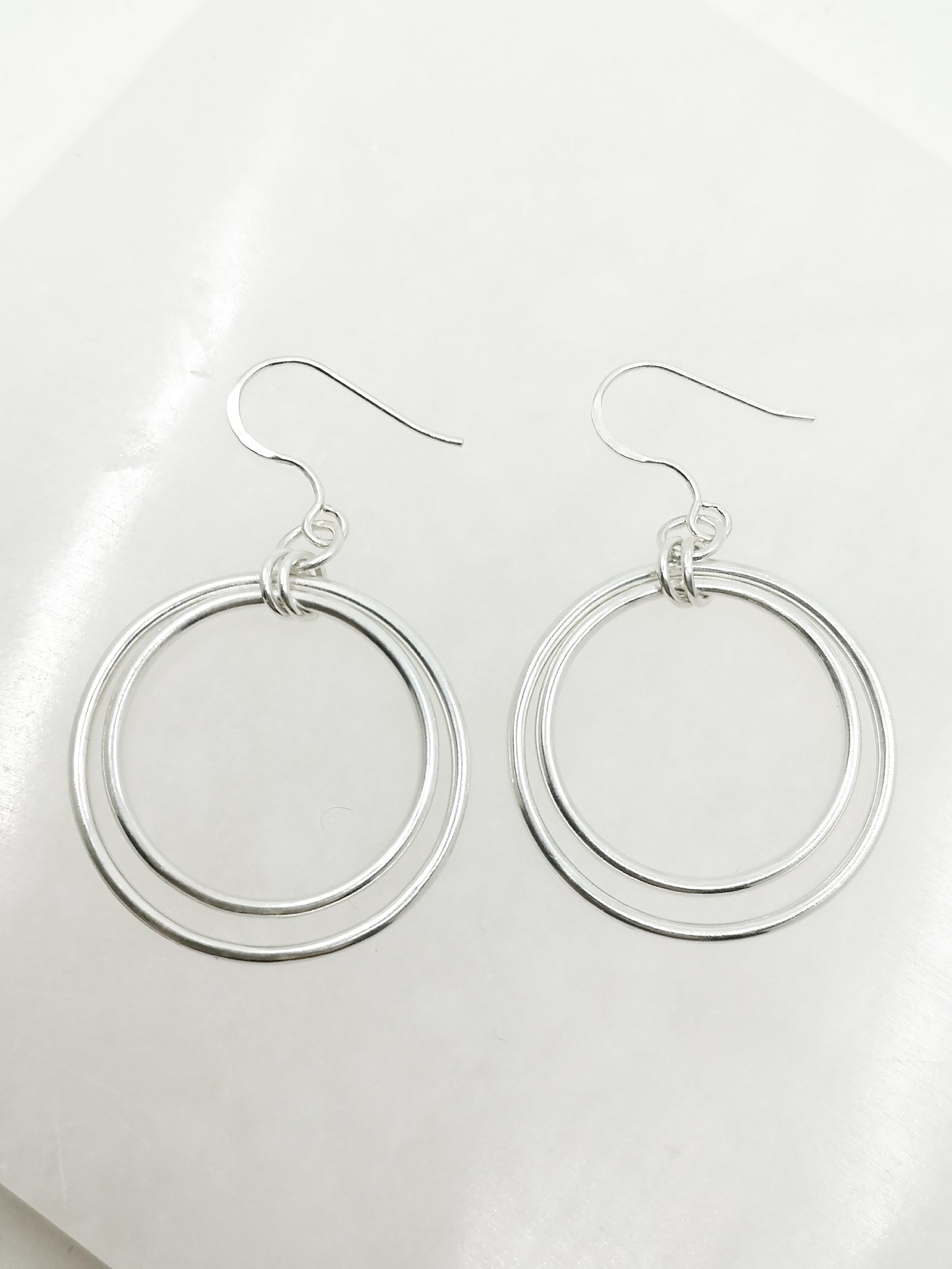 Double Circle Drop Earrings