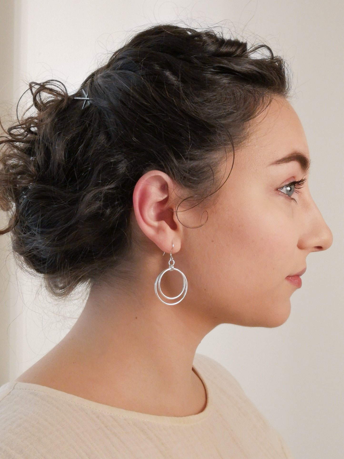 Double Circle Drop Earrings