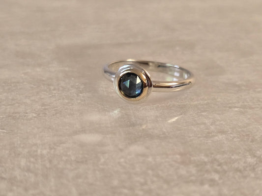 14k and Silver Montana Sapphire Ring